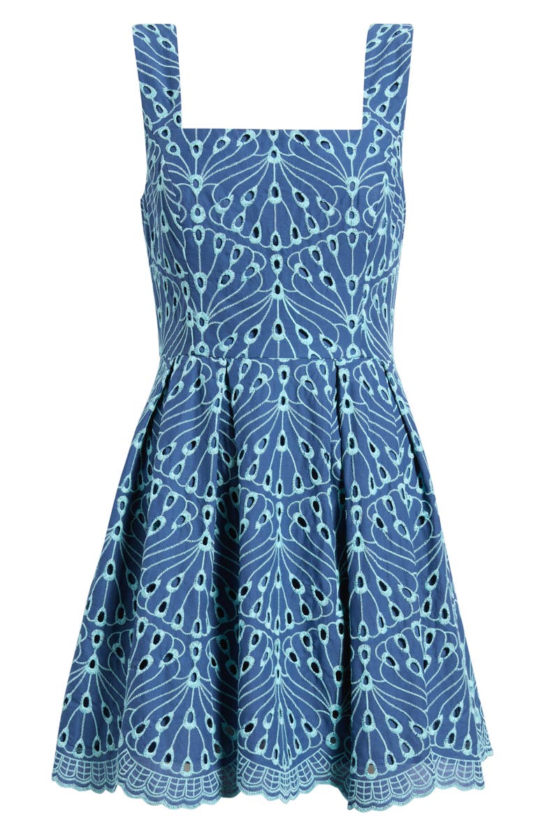 Lilly Pulitzer<sup>®</sup> Cindy Skirted Romper, Alternate, color, Starlight Navy X Capri Blue