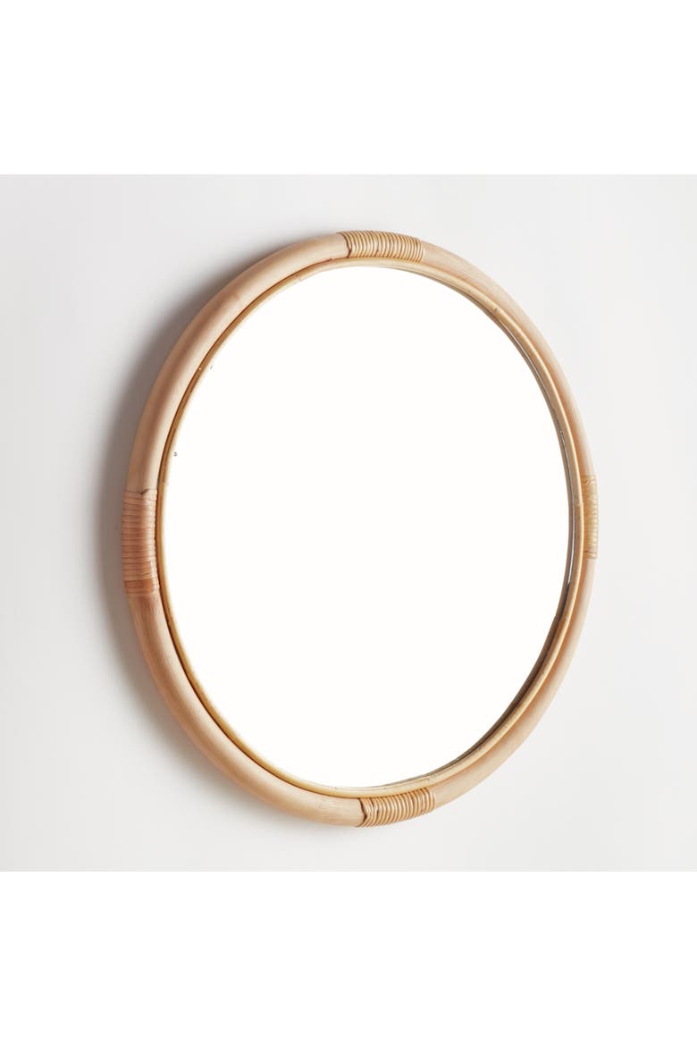 Naomi Mirror Small - Natural Rattan & Glass Accent Mirror, Alternate, color, Brown