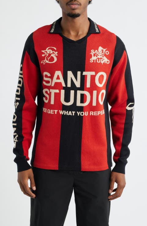 x Miguel Harichi Stripe Johnny Collar Sweater