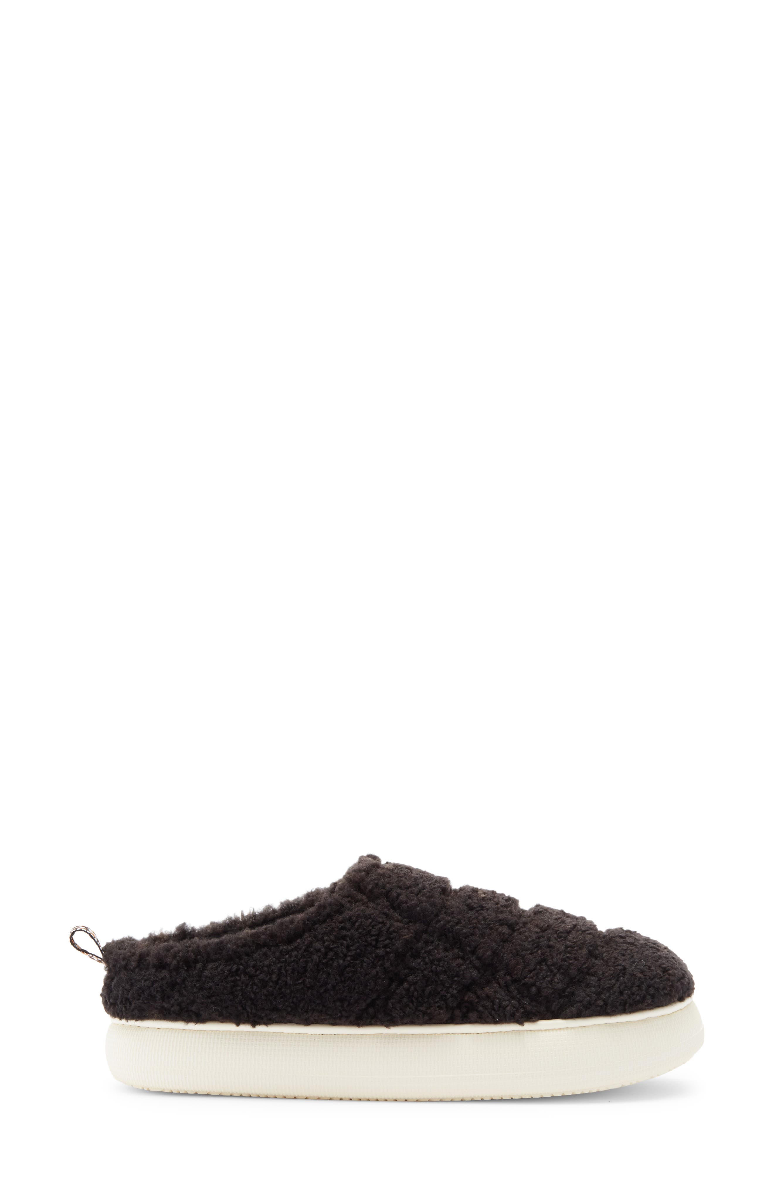 Abound Dion Faux Fur Quilted Clog Slipper, Alternate, color, Black