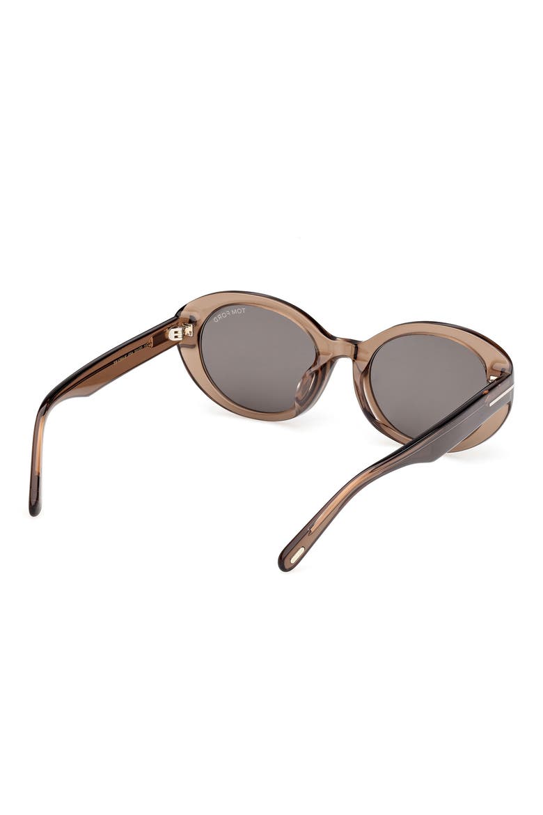 Jasmin 54mm Oval Sunglasses, Alternate, color, SHINY LIGHT BROWN / SMOKE