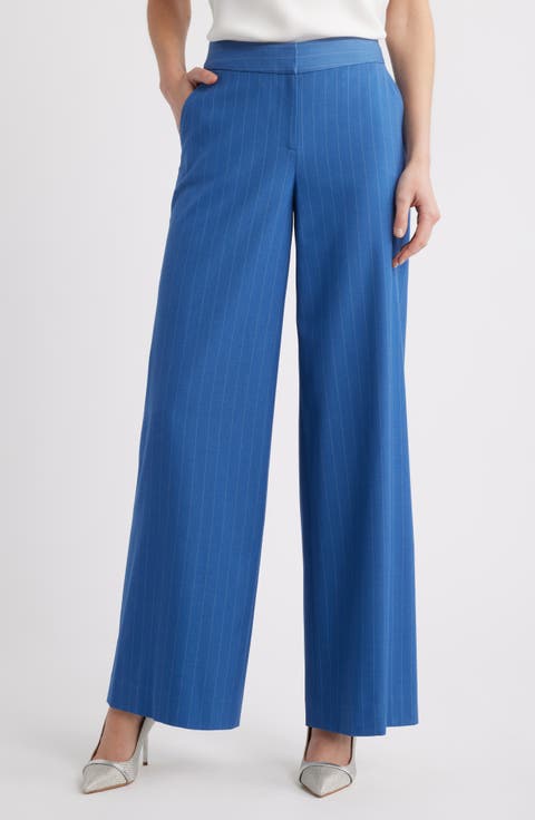 Pinstripe Wide Leg Pants