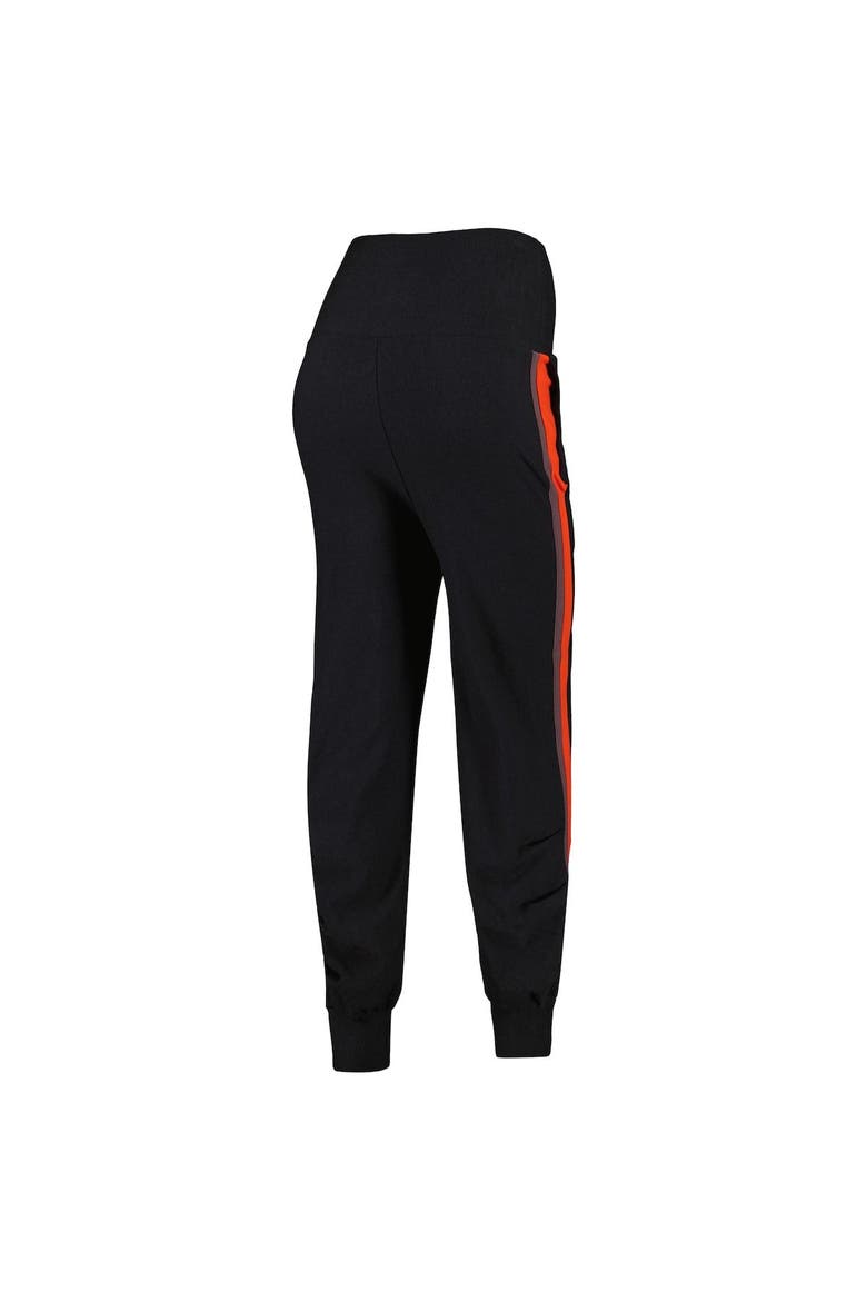 Women's KIYA TOMLIN Black Cleveland Browns Stripe Tri-Blend Joggers, Alternate, color, Black