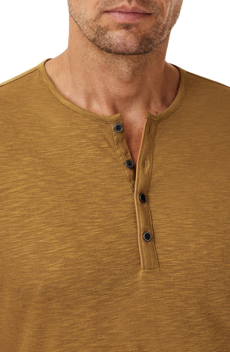 John Varvatos Biello Slim Fit Henley Top, Alternate, color, Light Umber