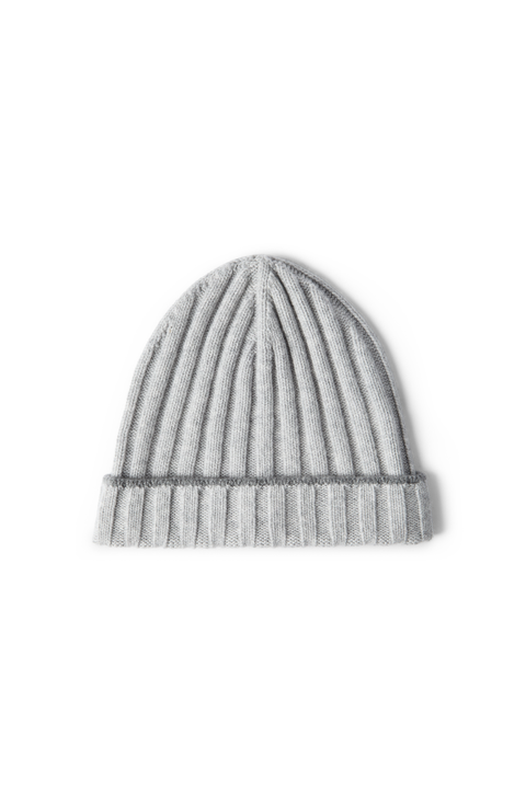 Cashmere rib knit beanie