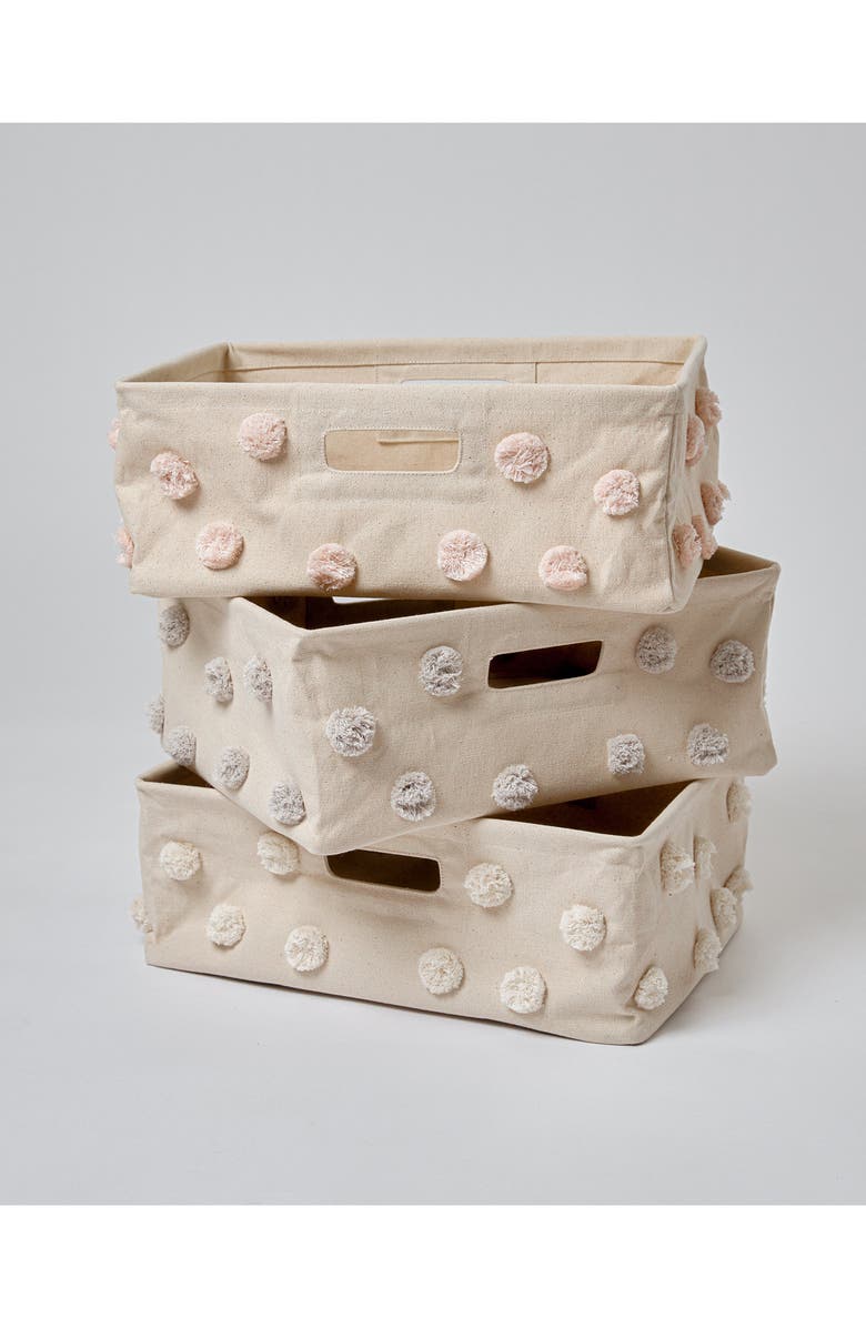 Pehr Hide Away Small Canvas Basket, Alternate, color, Grey