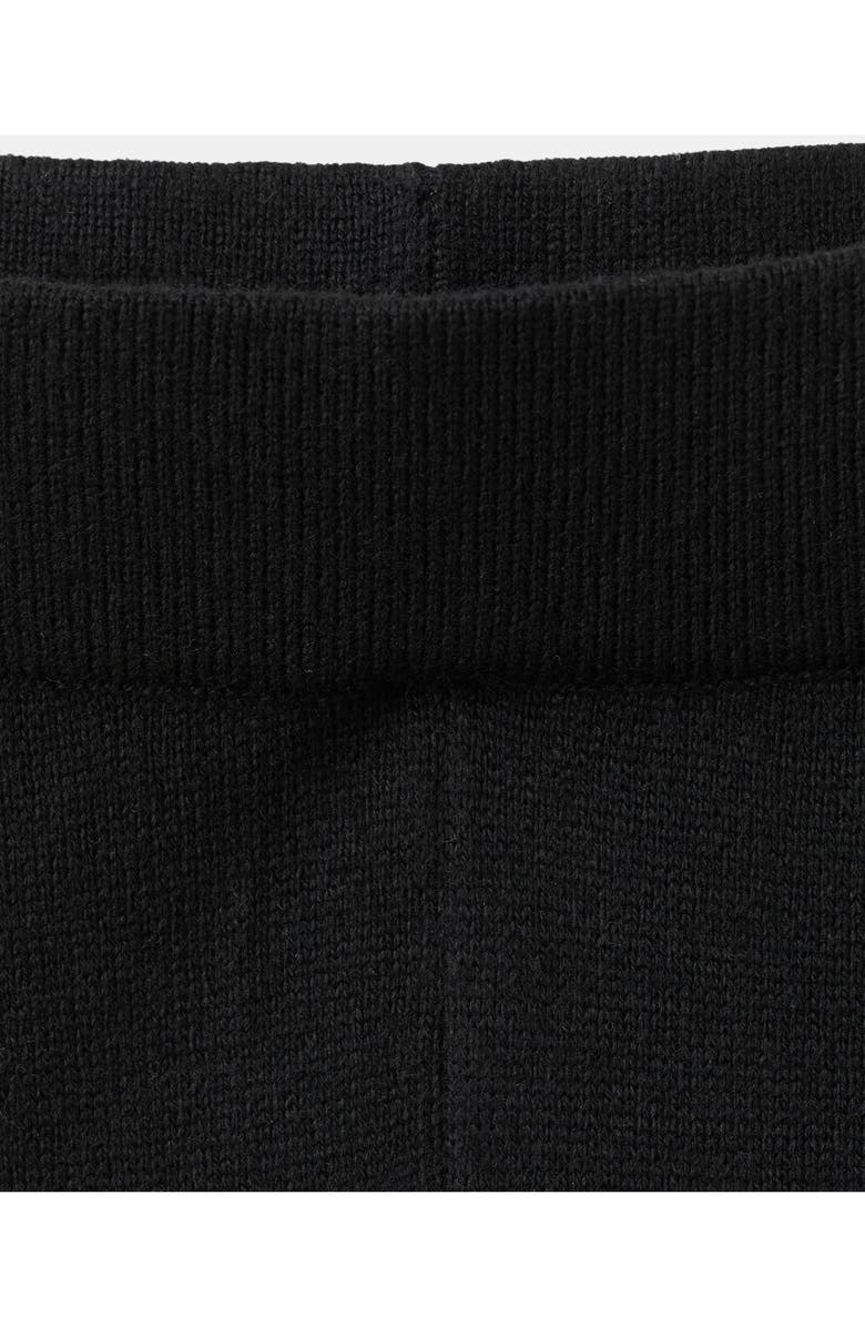 MANGO Contrast Stripe Knit Pants, Alternate, color, Black