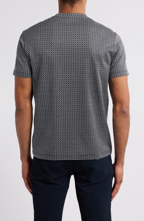 Emporio Armani Geo Box Lyocell & Cotton T-shirt In Solid Blue Navy