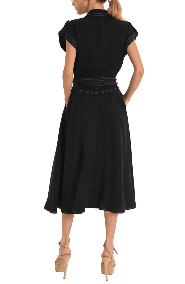 CIEBON Josette Midi Shirtdress, Alternate, color, Black/ White