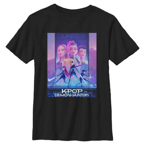Boy's KPop Demon Hunters Trio Poster  Graphic T-Shirt