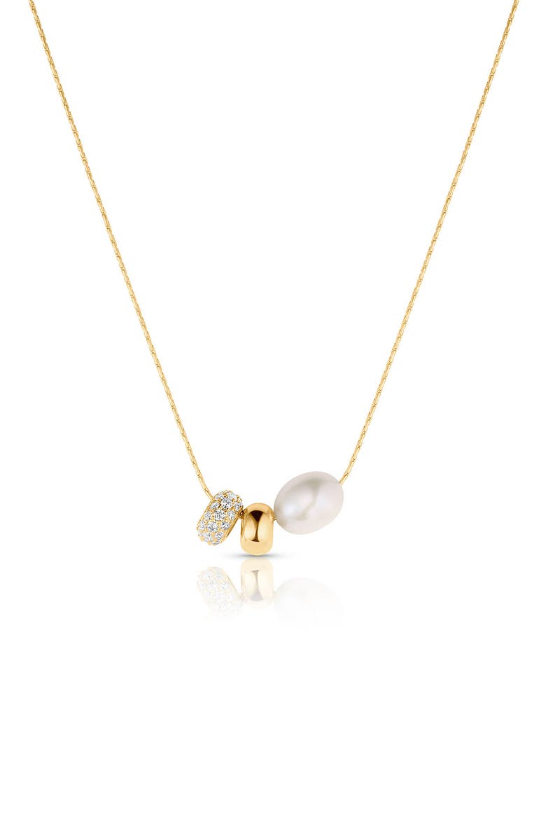 Isla Gold Bead Necklace, Main, color, 14K GOLD PLATED