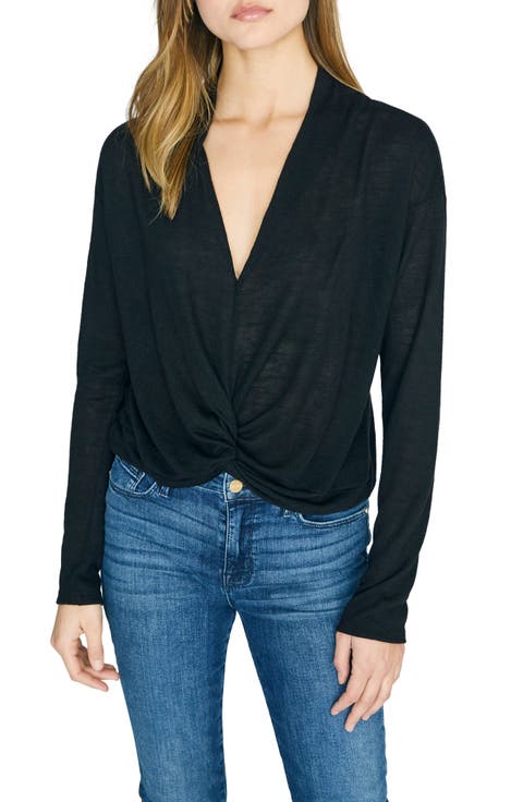 Knot Interested Plunge Neck Top