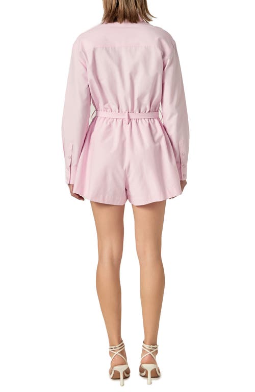 English Factory Long Sleeve Oxford Cotton Romper