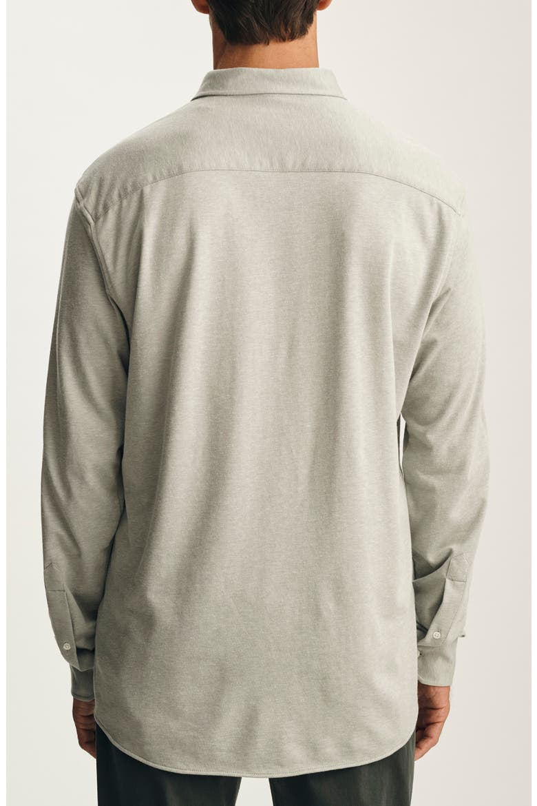 Cotton Blend Long Sleeve Jersey Shirt, Alternate, color, GREY MELANGE