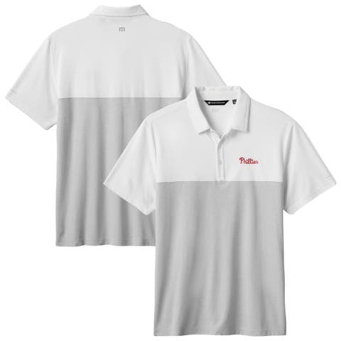 Men's TravisMathew White/Gray Philadelphia Phillies Home Run Leader Tri-Blend Polo