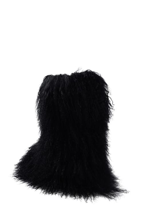 Zigi Risha Genuine Shearling Knee High Boot In Black