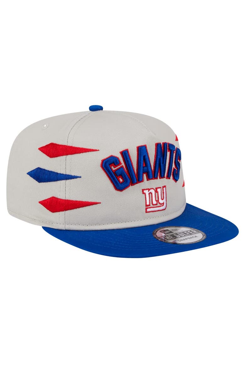 Men's New Era Stone/Royal New York Giants Athletic Golfer Snapback Hat, Alternate, color, Stone