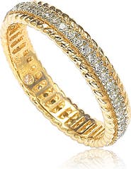 SUZY LEVIAN French Filigree Cubic Zirconia Eternity Ring