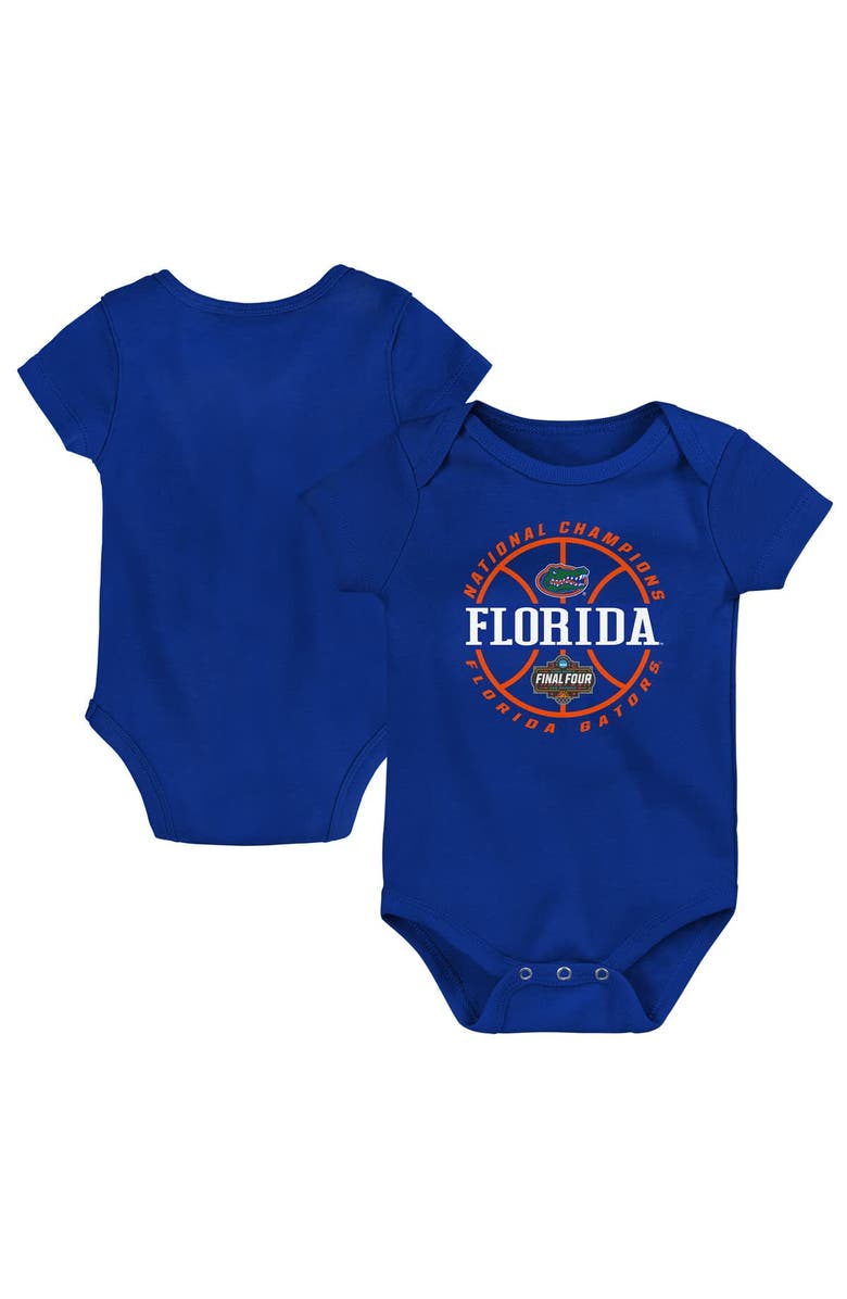 Outerstuff Newborn Royal Florida Gators 2025 NCAA Men's Basketball National Champions Slam Dunk Bodysuit, Alternate, color,