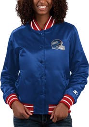 STARTER Women's Starter Royal New York Giants Full Count Satin Full-Snap Varsity Jacket