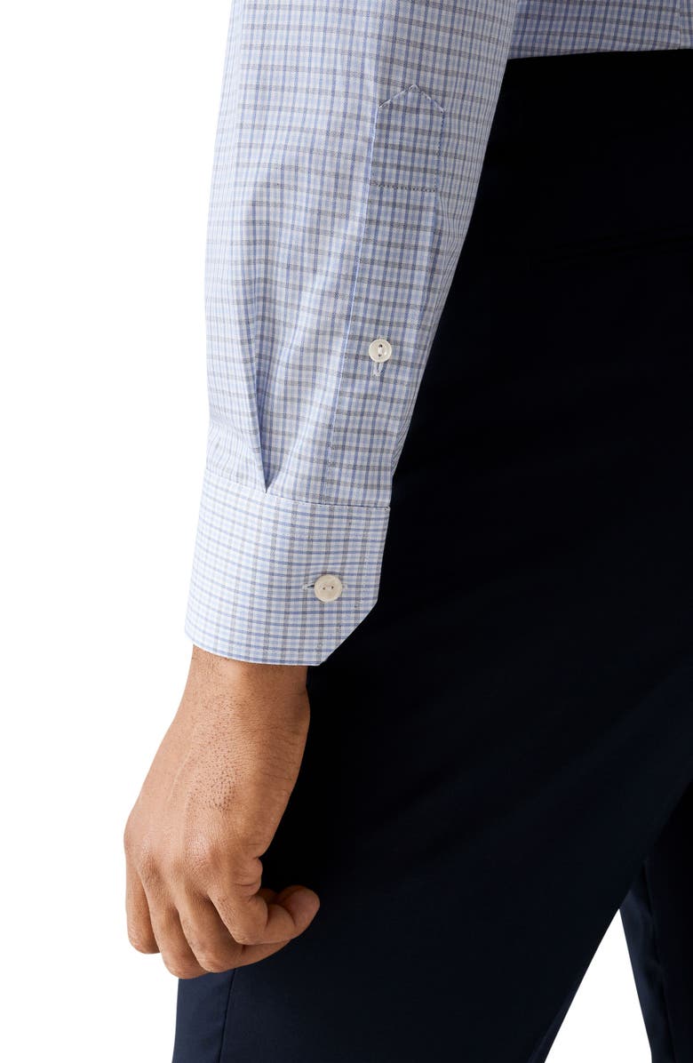 Eton Contemporary Fit Microcheck Shirt, Alternate, color, Medium Blue