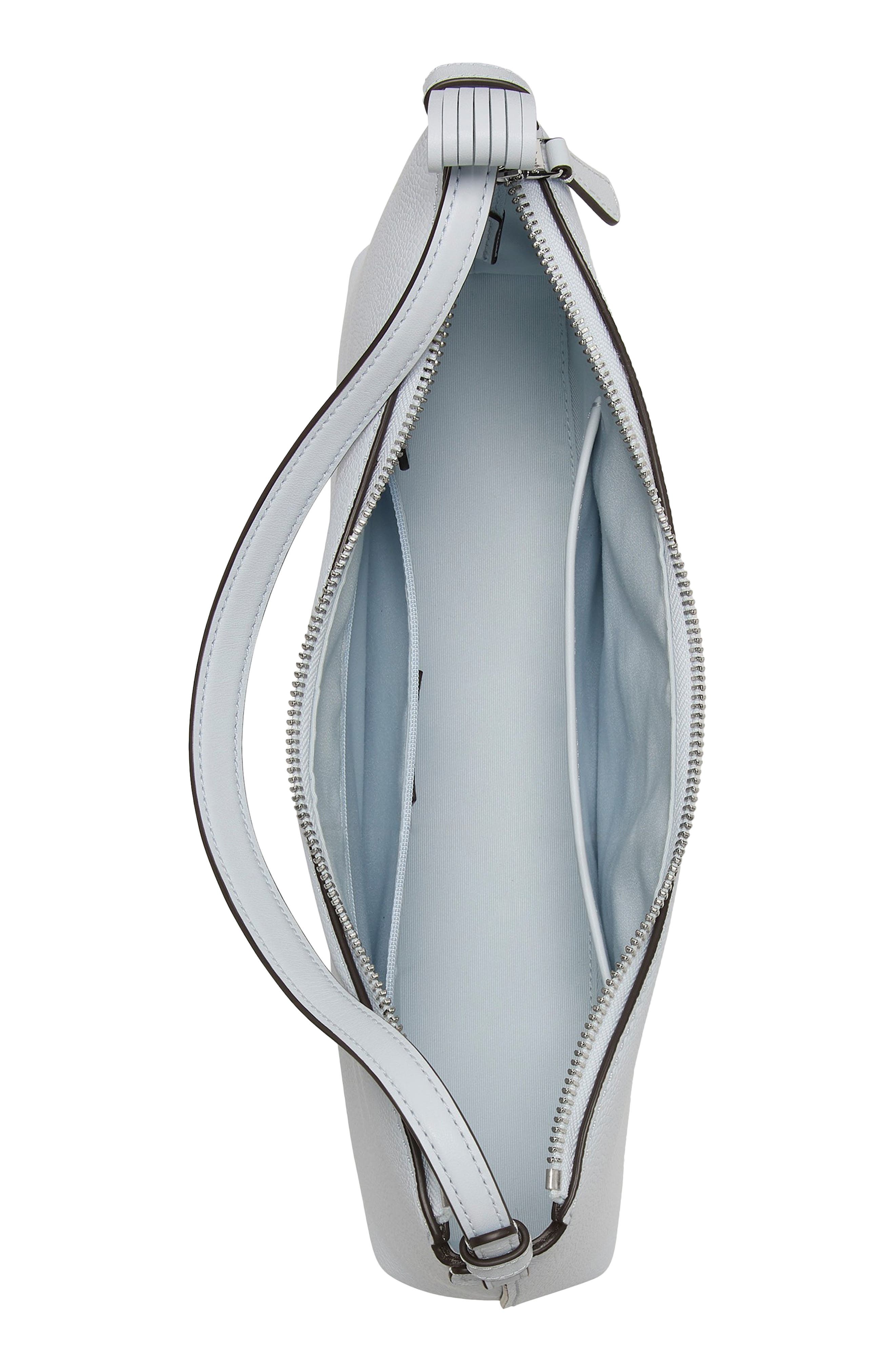 loop pebble leather shoulder bag, Alternate, color, PALE SAPPHIRINE