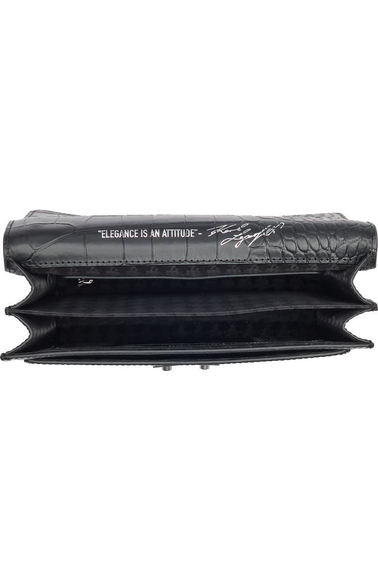 KARL LAGERFELD PARIS Corinne Croc Embossed Shoulder Bag, Alternate, color,