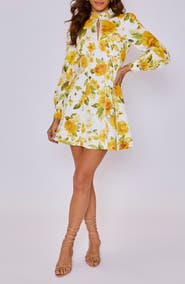 VICI Collection Vivienne Floral Long Sleeve Stretch Cotton Minidress