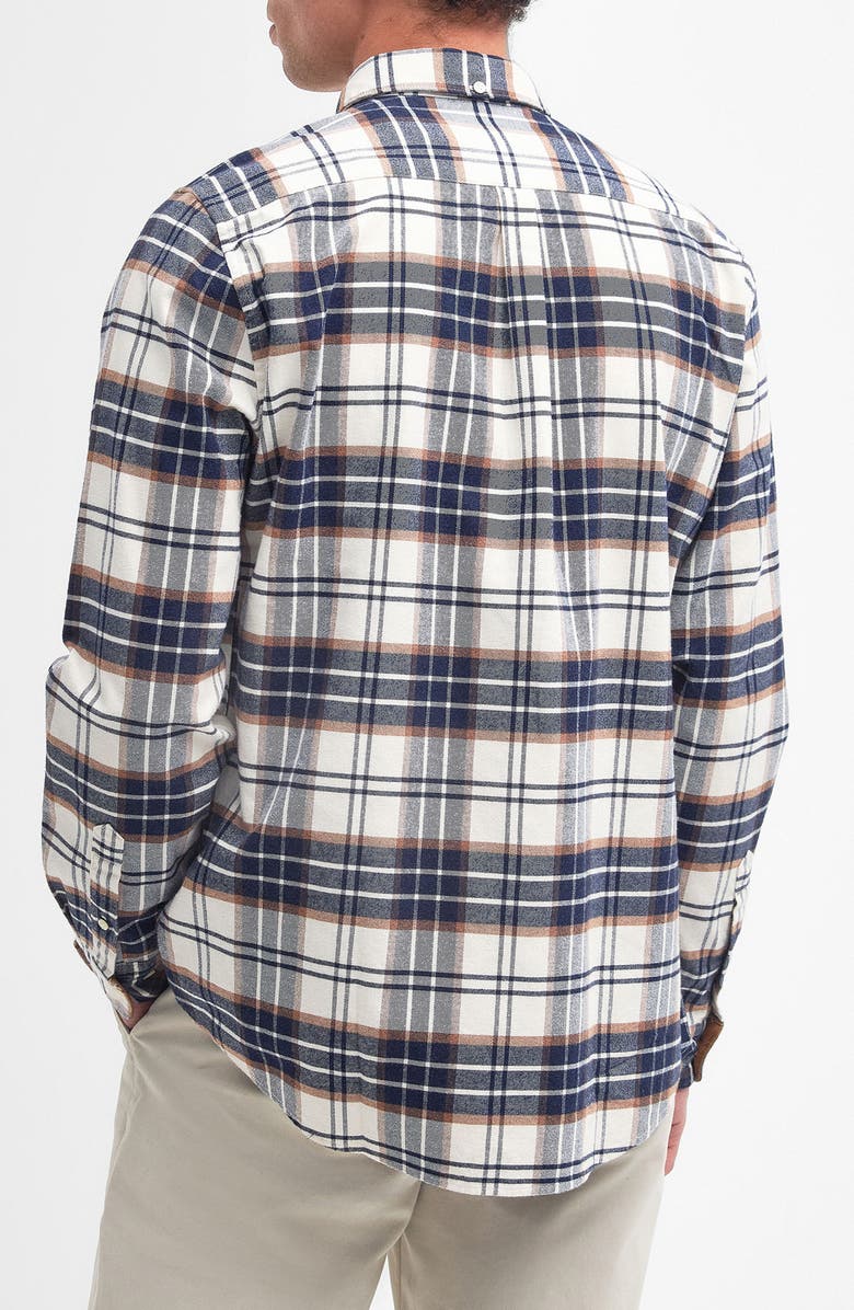 Barbour Portdown Tailored Fit Plaid Button-Down Shirt, Alternate, color, Ecru