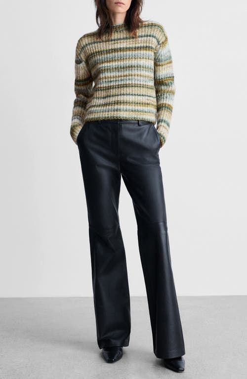 Mango Stripe Sweater In Dark Green