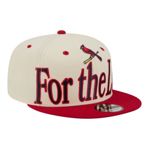 Men's New Era Cream St. Louis Cardinals Oversized Slogan 9FIFTY Snapback Hat