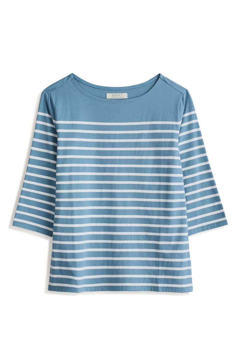 Sailor Stripe Organic Cotton Top, Alternate, color, FALMOUTH BRETON HORIZON CHALK