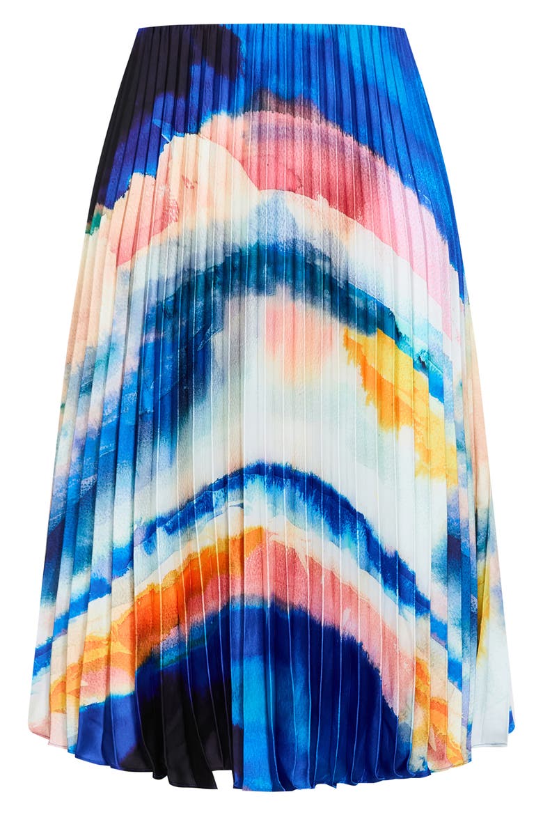 Celina Print Pleated Midi Skirt, Alternate, color, FACET