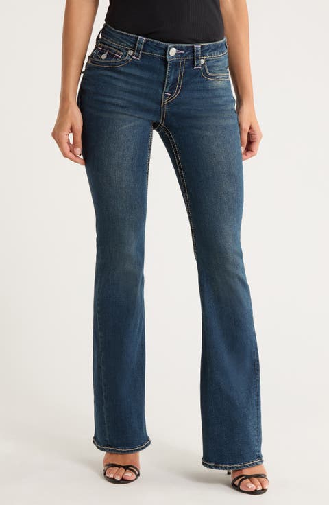 Joey Big T Flap Pocket Flare Leg Jeans (Medium Amber Nights Wash)