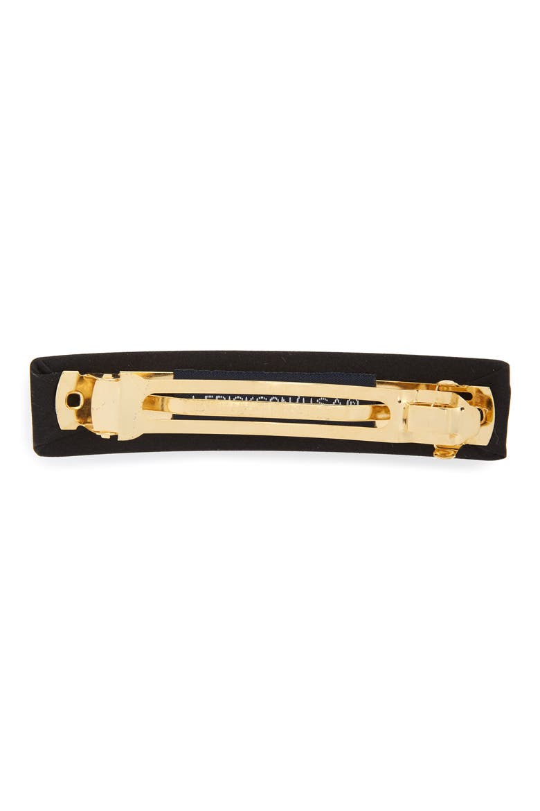 Silk Rectangle Barrette, Alternate, color, SILK CHARMEUSE BLACK