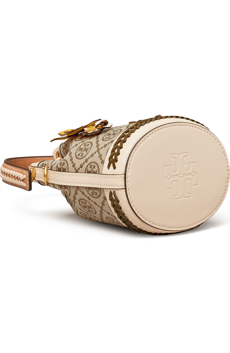 Tory Burch Mini T Monogram Floral Bucket Bag, Alternate, color,