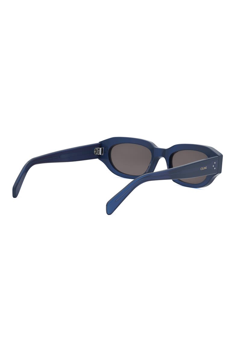 Bold 3 Dots 54mm Geometric Sunglasses, Alternate, color, SHINY BLUE / SMOKE