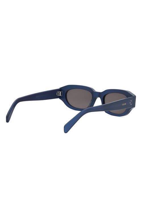 Celine Bold 3 Dots 54mm Geometric Sunglasses In Shiny Blue/smoke