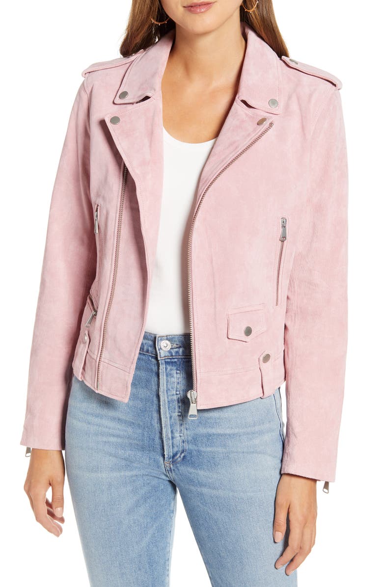 Rachel Parcell Suede Moto Jacket, Alternate, color, 