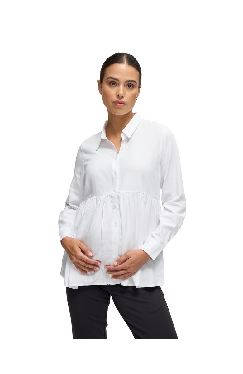 Ingrid & Isabel The Soft Touch Button Down Maternity + Nursing Top, Alternate, color, White