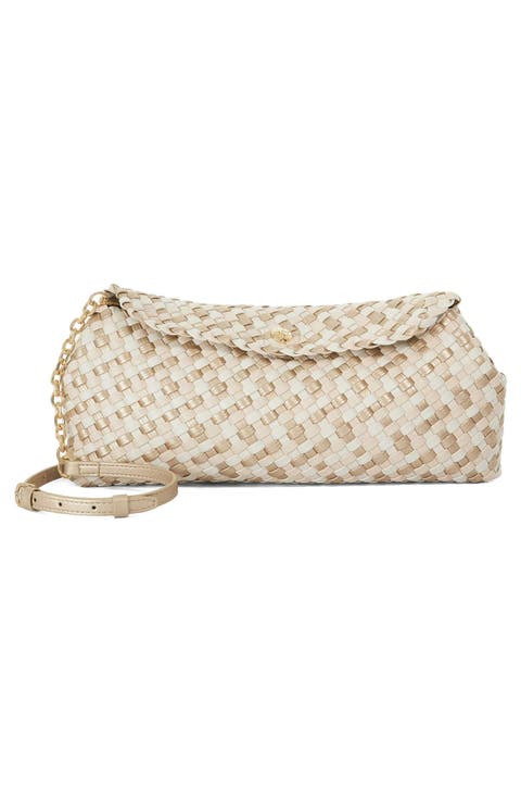 Encourage Us Woven Faux Leather Clutch