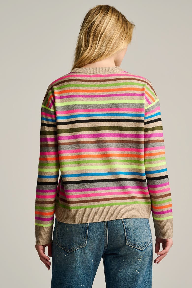 Hype The Stripe Sweater, Alternate, color, Oat Multi Stripe