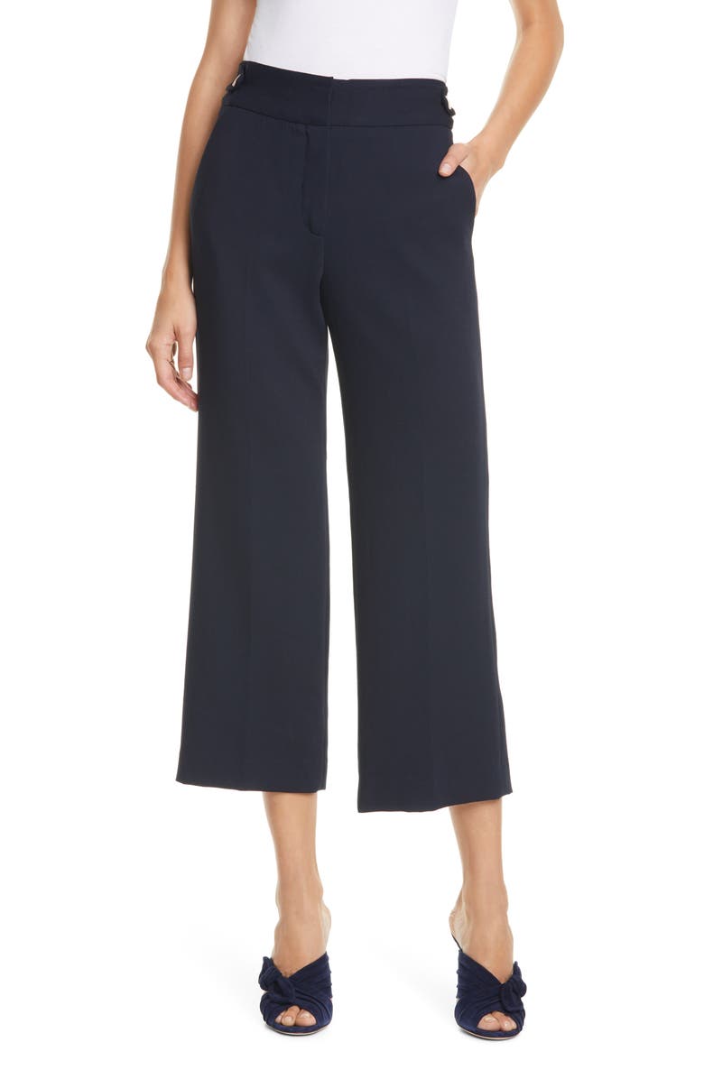 Veronica Beard Aubrie Crop Wide Leg Pants, Main, color, 