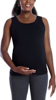 MOTHERHOOD MATERNITY Scoop Neck Side-Ruched Maternity Tank Top