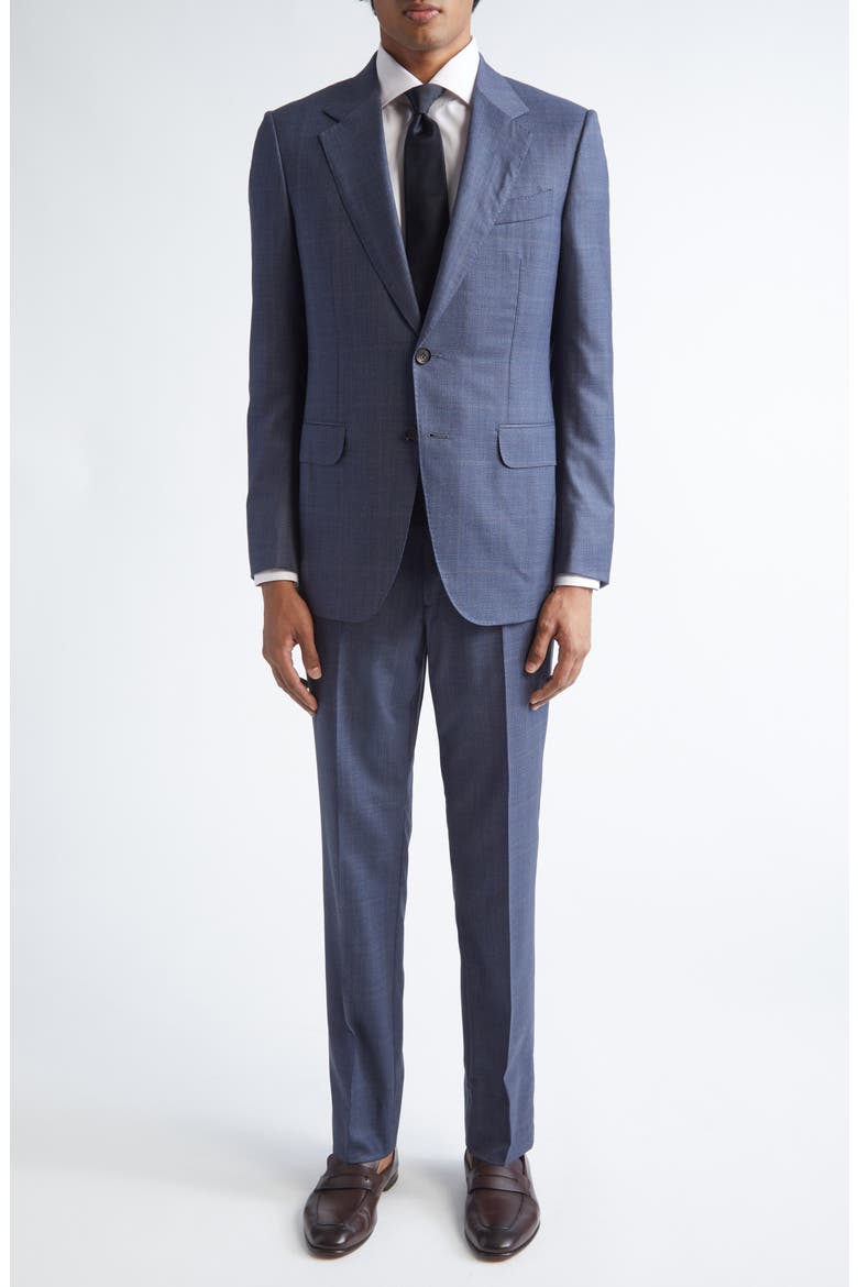 Plaid Centoventimila Wool Suit, Alternate, color, BLUE