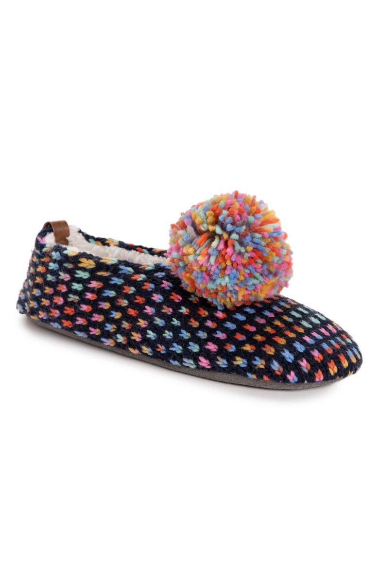 MUK LUKS Space Dye Pom Slipper Socks, Main, color, 