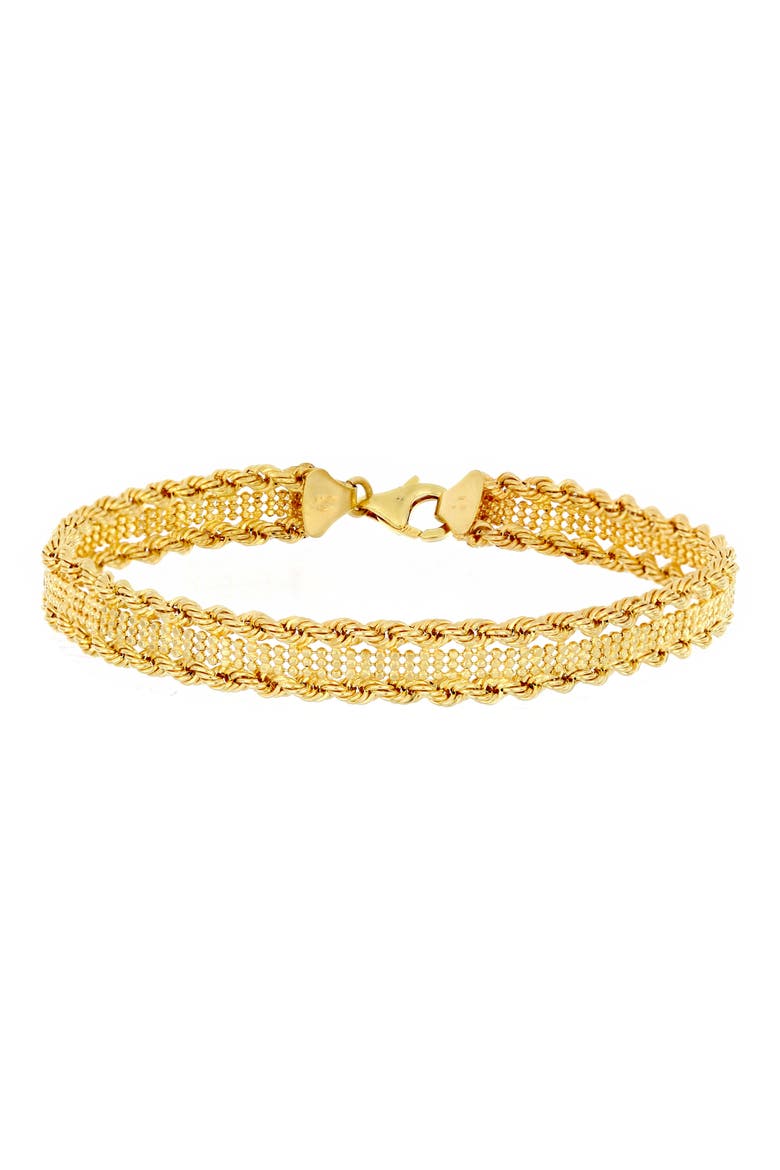 Cleo 14K Gold Textured Chain Bracelet (Nordstrom Exclusive), Main, color, YELLOW GOLD