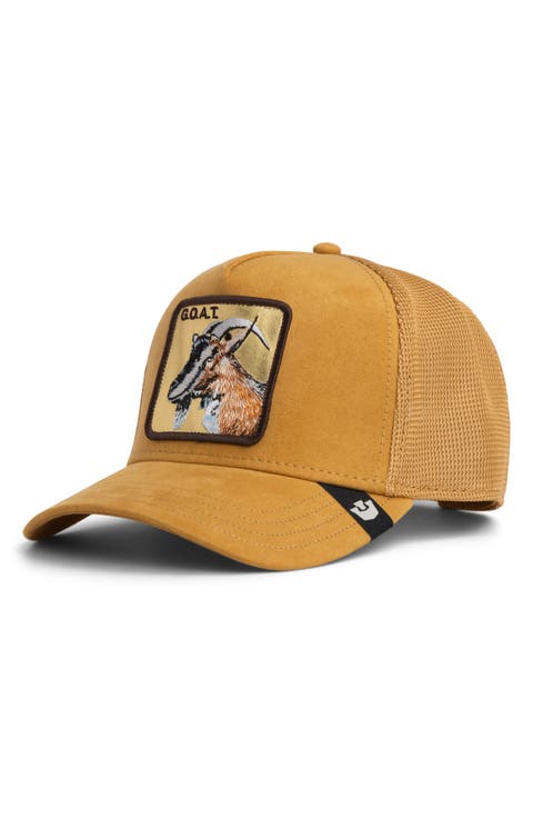Golden Goat Patch Snapback Trucker Hat