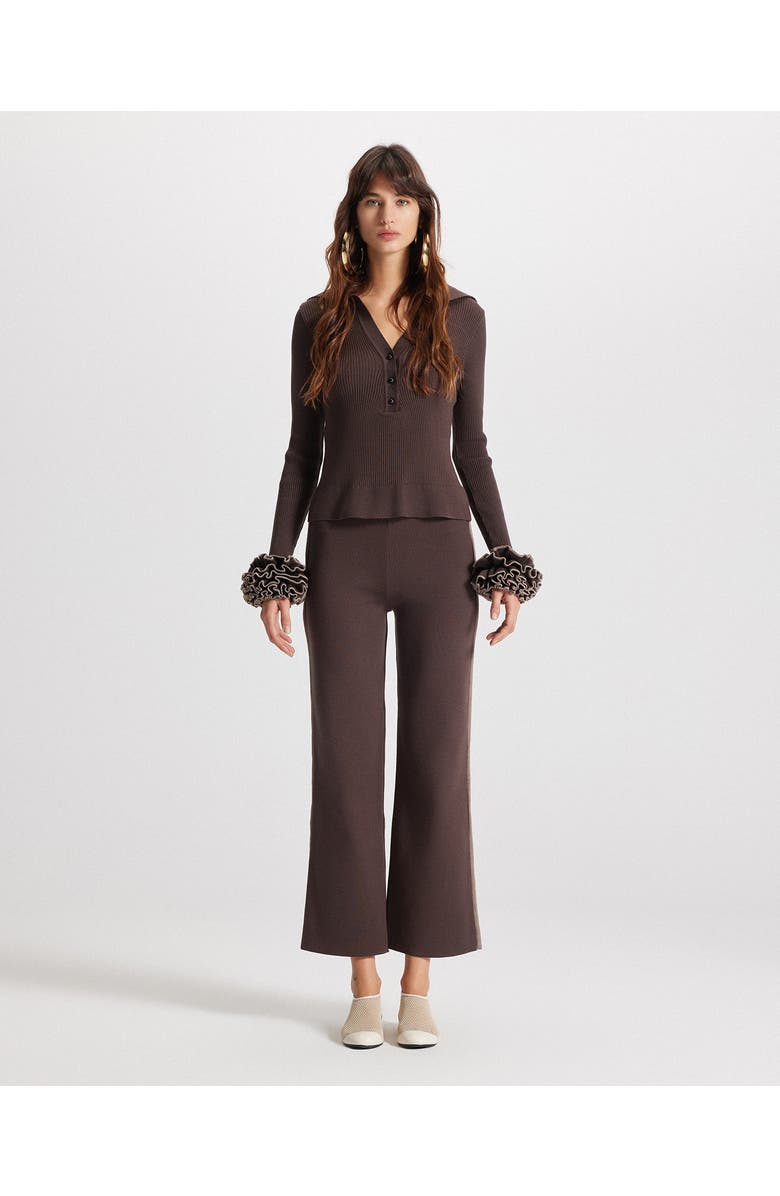 THEO The Label Nomia Short Sleeve Polo Tee, Alternate, color, Koffee/Wheat