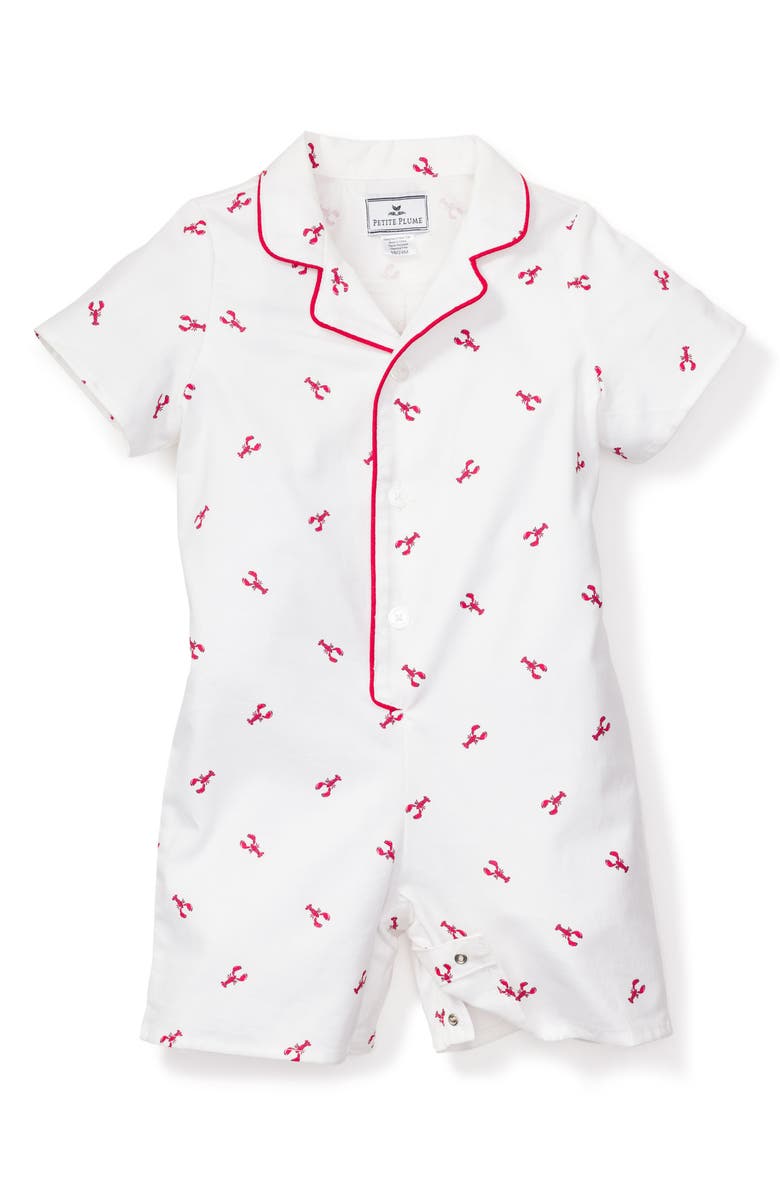 Petite Plume Brixham Lobster Short Romper, Main, color, 